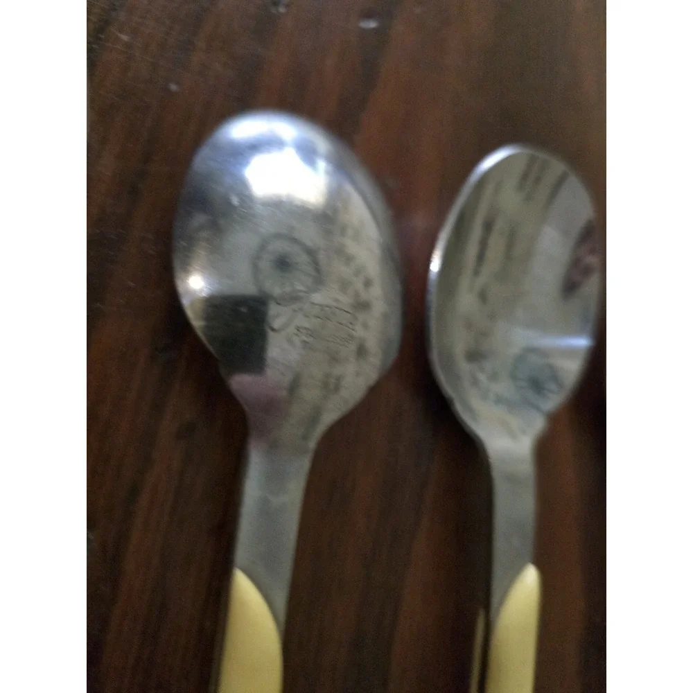 VTG 80's Fiesta Yellow Stainless Steel Flatware 30 Piece Swirl Handle
